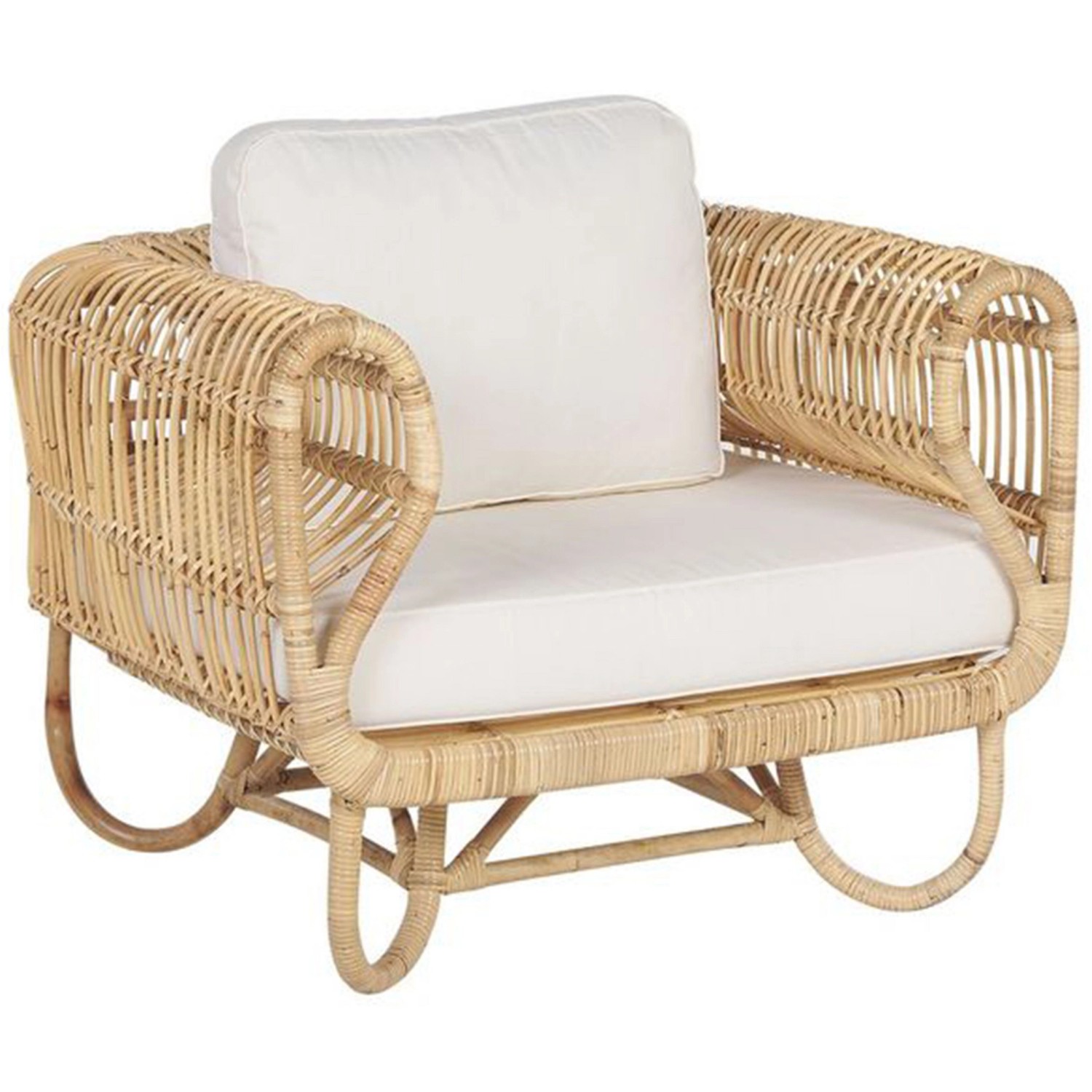 Beliani Sessel Naturfarben Beige Weiss Beige 81x91x73 günstig online kaufen
