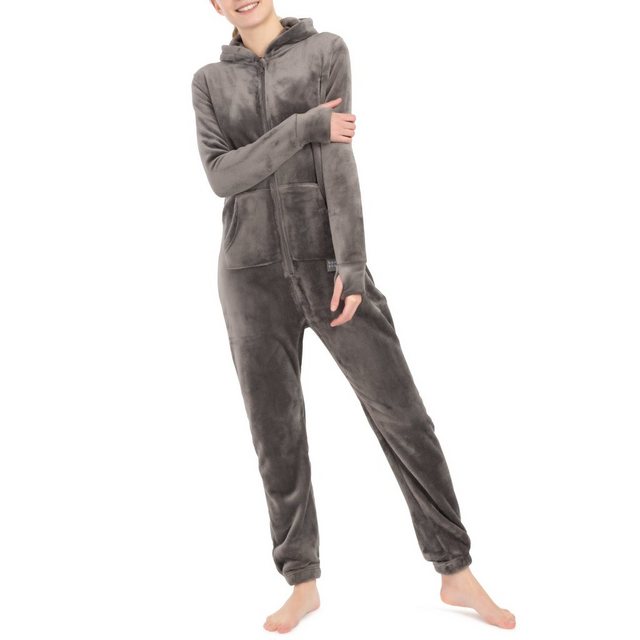 Basisstoff Jumpsuit Kitten Damen Jumpsuit Teddy Fleece Einteiler Overall günstig online kaufen