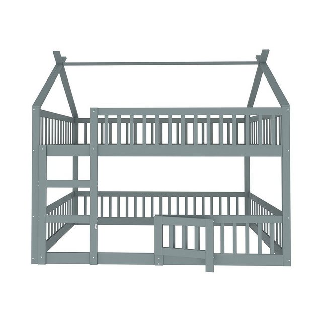 Sweiko Etagenbett Kinder-Familienbett mit Treppe, (Loft Design, Massivholz- günstig online kaufen