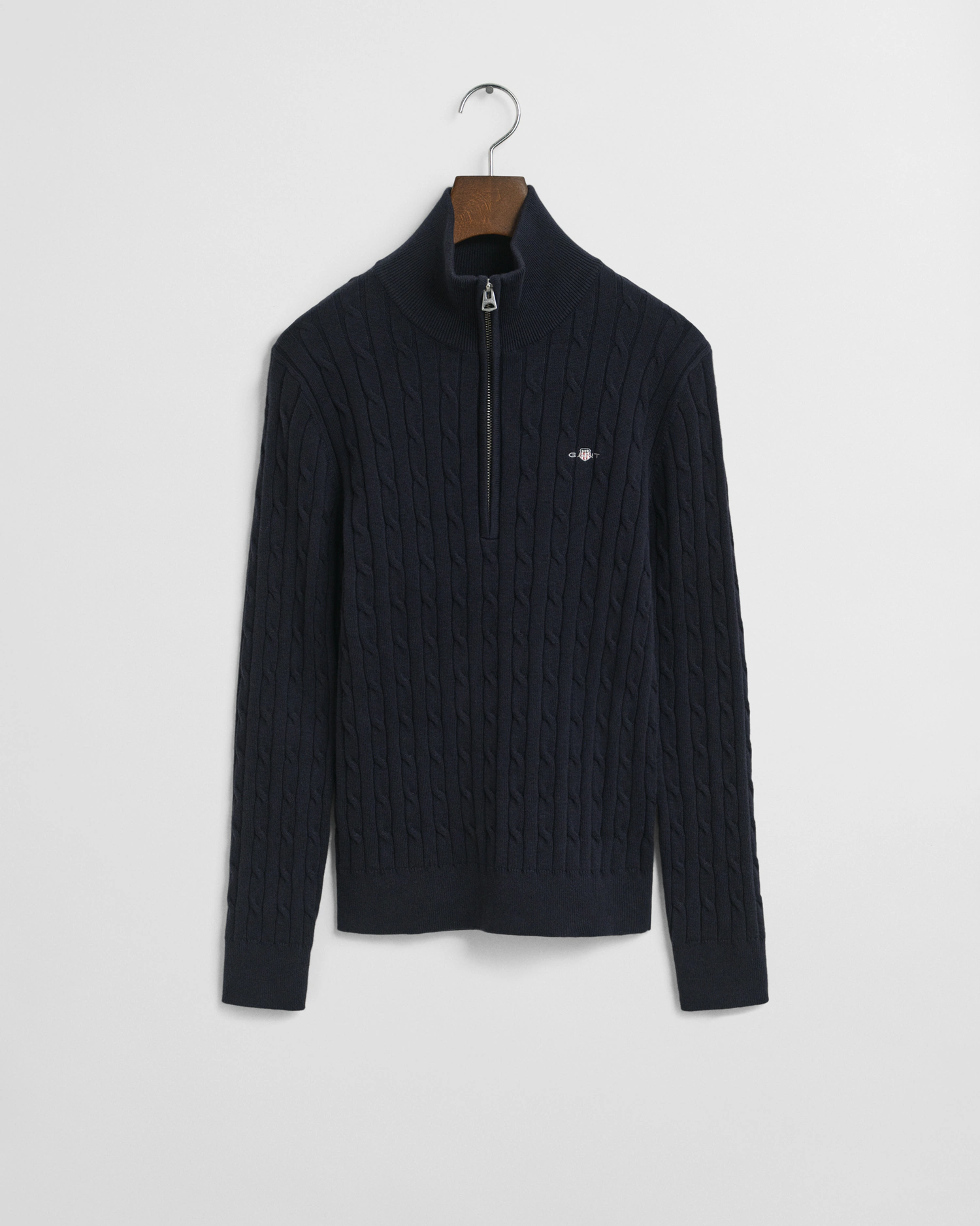 Gant Strickpullover "STRETCH COTTON CABLE HALF-ZIP", Mit Rundhalsausschnitt günstig online kaufen
