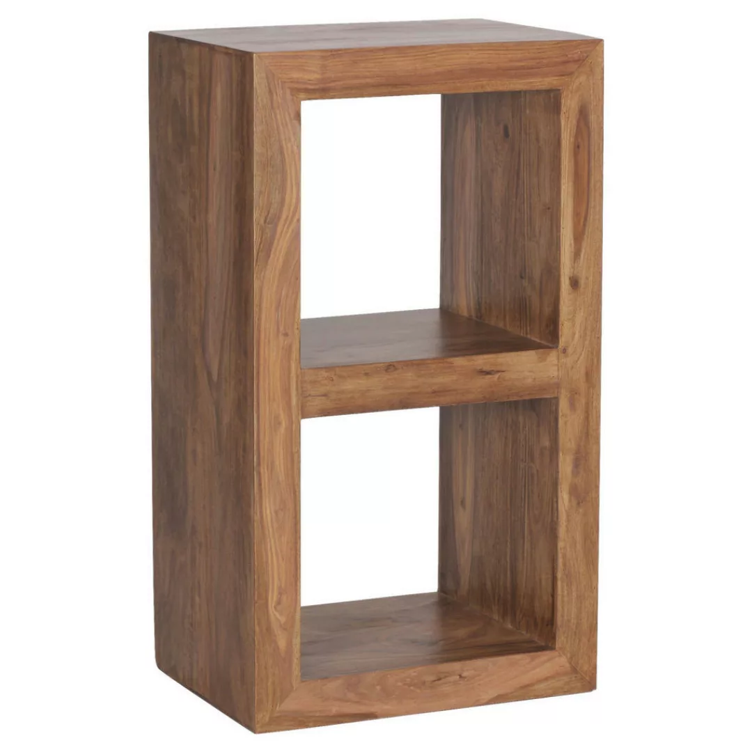Standregal Massivholz Sheesham 88cm hoch 2 Böden Design Holz-Regal Naturpro günstig online kaufen
