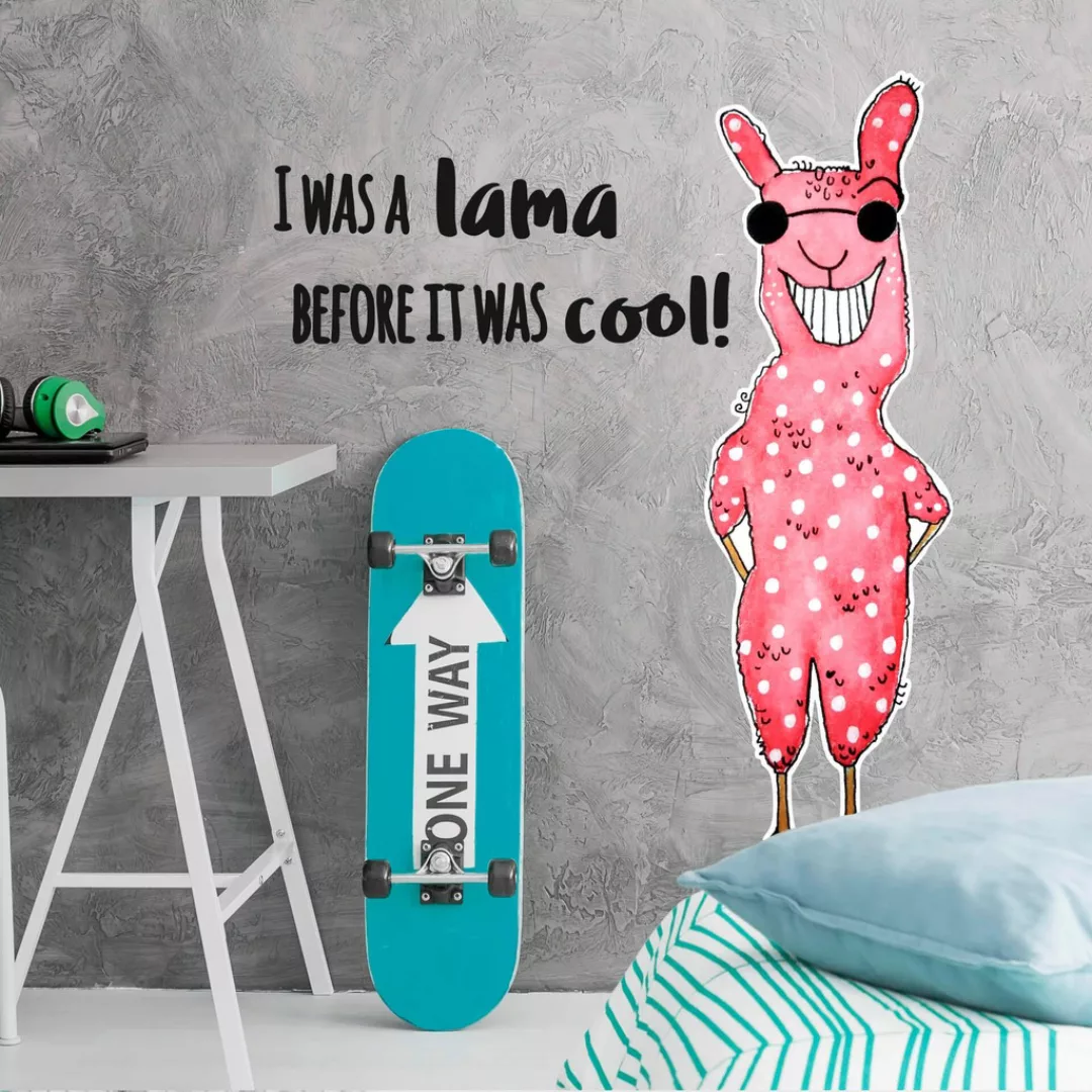 Wall-Art Wandtattoo »I was a lama, before it was cool!«, selbstklebend, ent günstig online kaufen