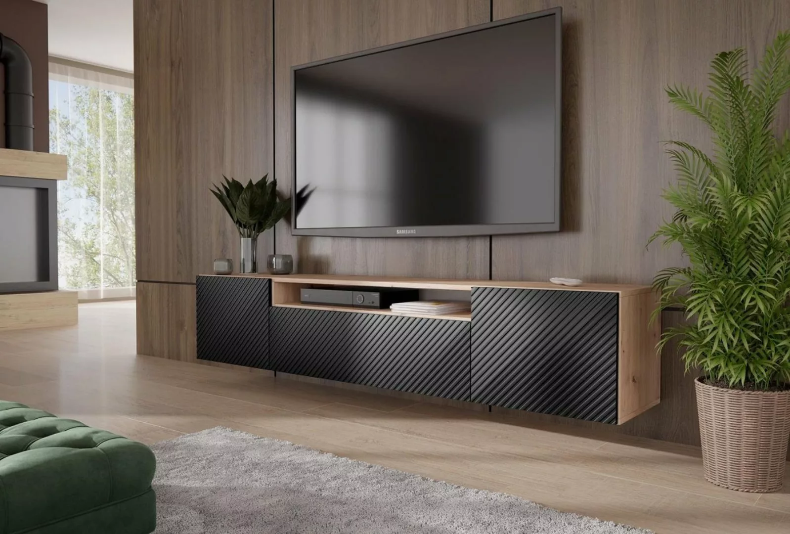 Beautysofa TV-Schrank Niko (Fernsehen, wandmontage RTV Schrank, Breite 200 günstig online kaufen