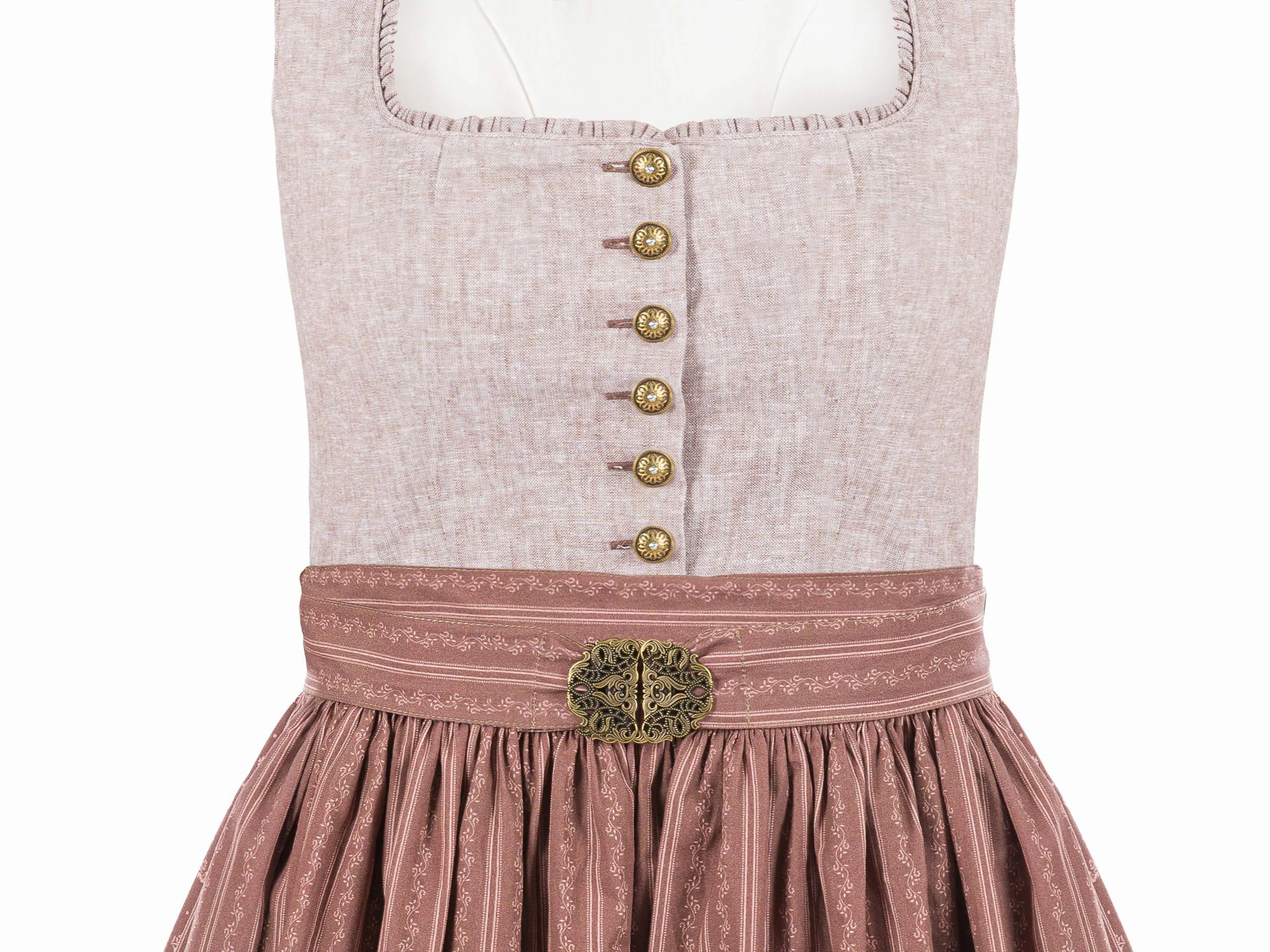 Trachten24.de Dirndl Midi Dirndl Vicki braun günstig online kaufen