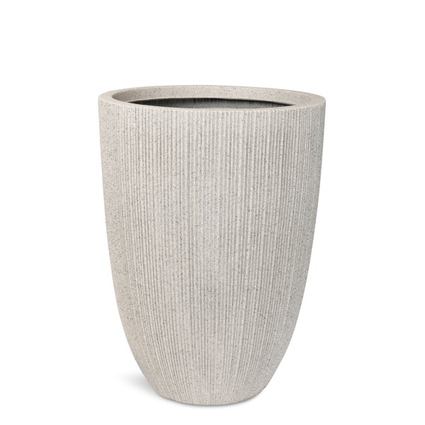 Toskana Deko Pflanzvase mit Rillen Ø 37 cm, Höhe 48,5 cm stone beige günstig online kaufen