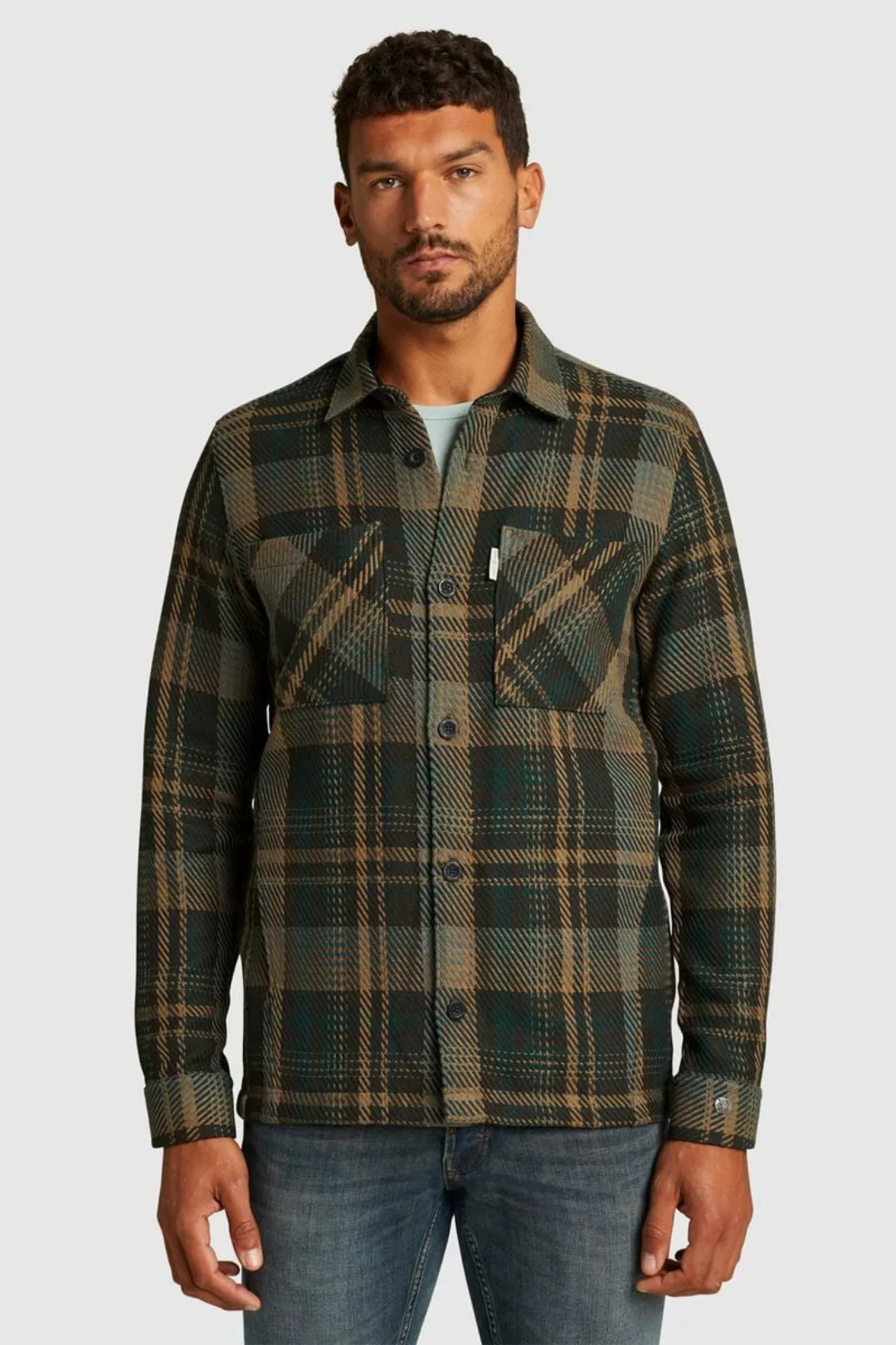 Cast Iron Overshirt Weave Dunkelgrün - Größe XL günstig online kaufen