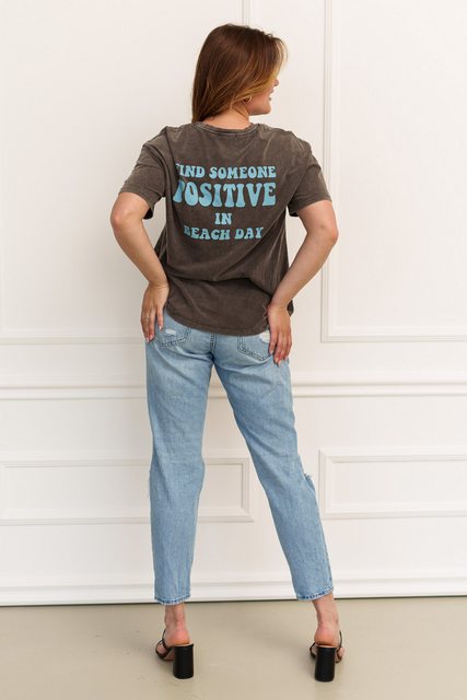 Lelü Fashion T-Shirt Oversized T-Shirt mit Print Smiley hellblau günstig online kaufen
