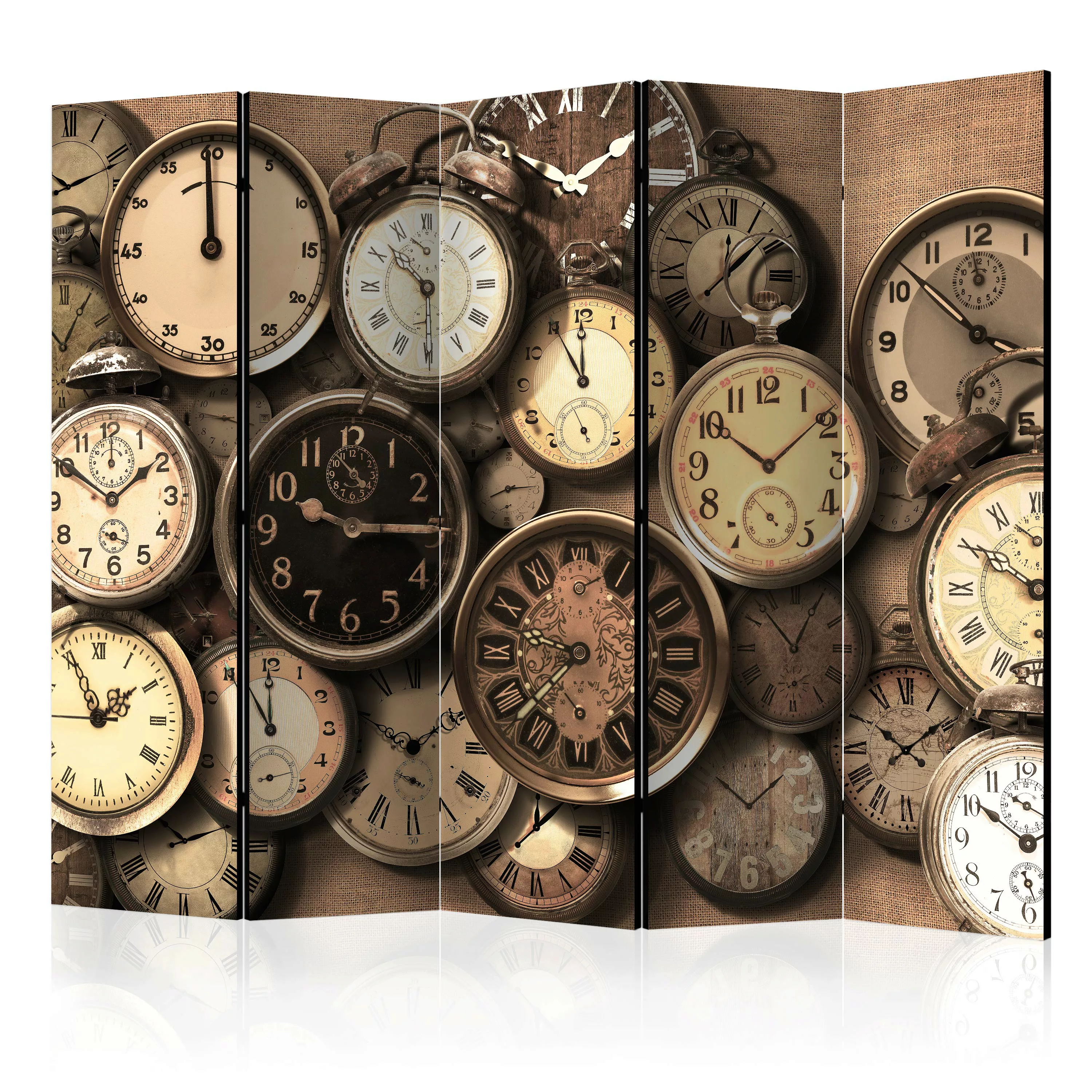 5-teiliges Paravent - Old Clocks Ii [room Dividers] günstig online kaufen