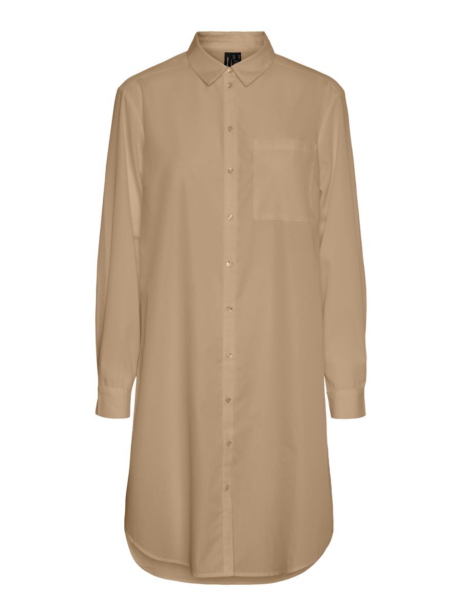 VERO MODA Long Hemd Damen Beige günstig online kaufen