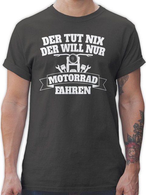 Shirtracer T-Shirt Der tut nix der will nur Motorrad fahren Motorrad Biker günstig online kaufen