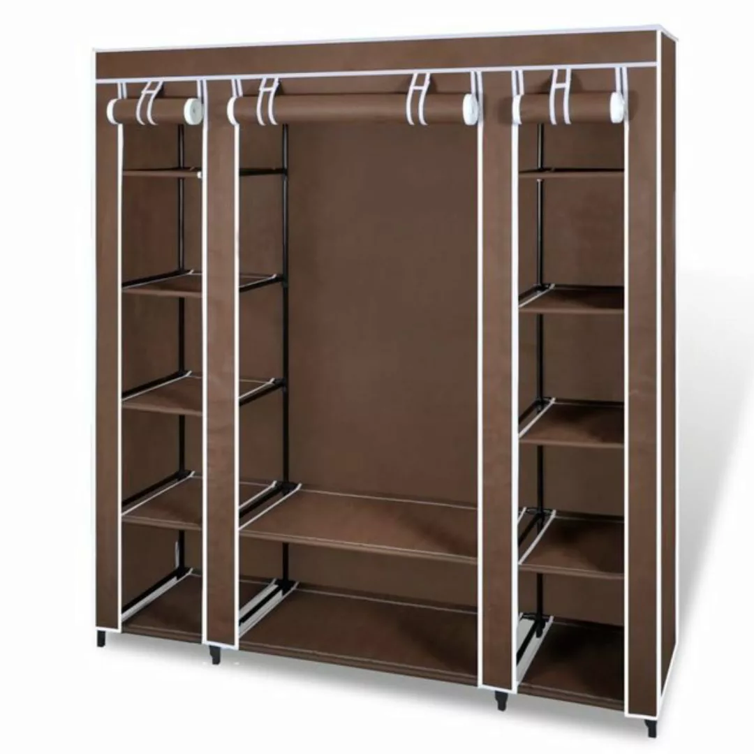 furnicato Kleiderschrank Stoffschrank mit Fächern und Stangen 45×150×176 cm günstig online kaufen