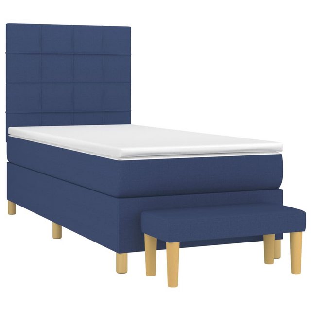 vidaXL Boxspringbett Boxspringbett mit Matratze Blau 80x200 cm Stoff Bett B günstig online kaufen