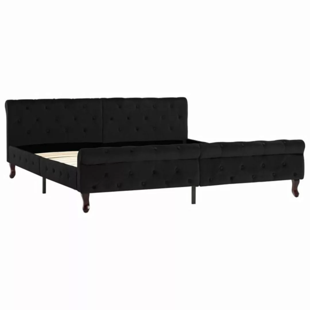 vidaXL Bettgestell Bettgestell Schwarz Samt 180 x 200 cm Bett Bettrahmen Be günstig online kaufen