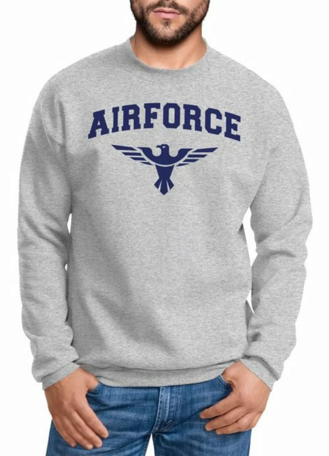 Neverless Sweatshirt Sweatshirt Herren Airforce US Army Adler Militär Schri günstig online kaufen