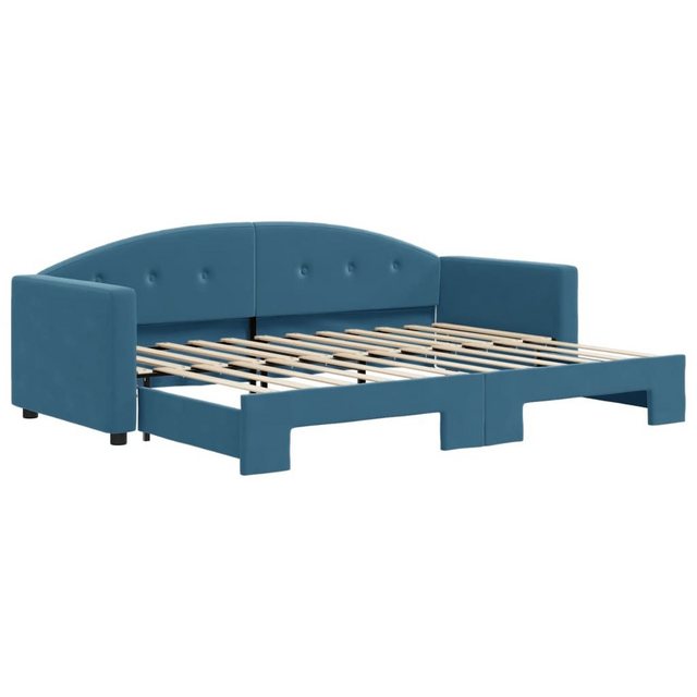 vidaXL Gästebett Gästebett Tagesbett Ausziehbar Blau 80x200 cm Samt Bett Be günstig online kaufen