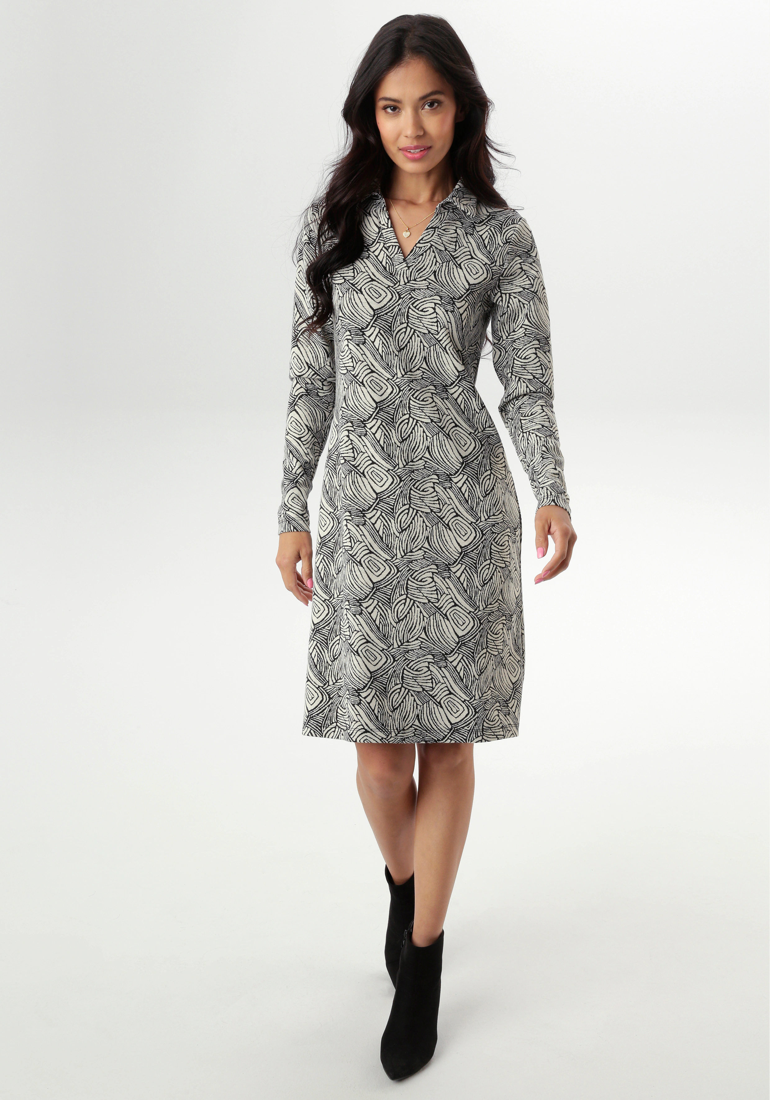 Aniston SELECTED Jerseykleid, mit trendiger Jaquardmusterung - NEUE KOLLEKT günstig online kaufen
