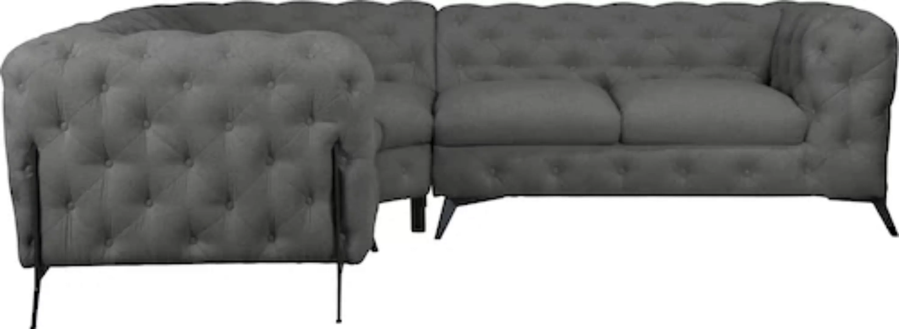 Leonique Chesterfield-Sofa »Amaury L-Form«, moderne Chersterfield-Optik, Br günstig online kaufen