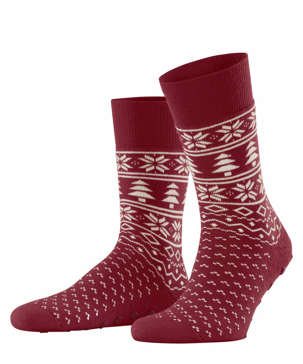 Burlington X-Mas Fair Isle Herren Socken, 40-46, Rot, AnderesMuster, Schurw günstig online kaufen