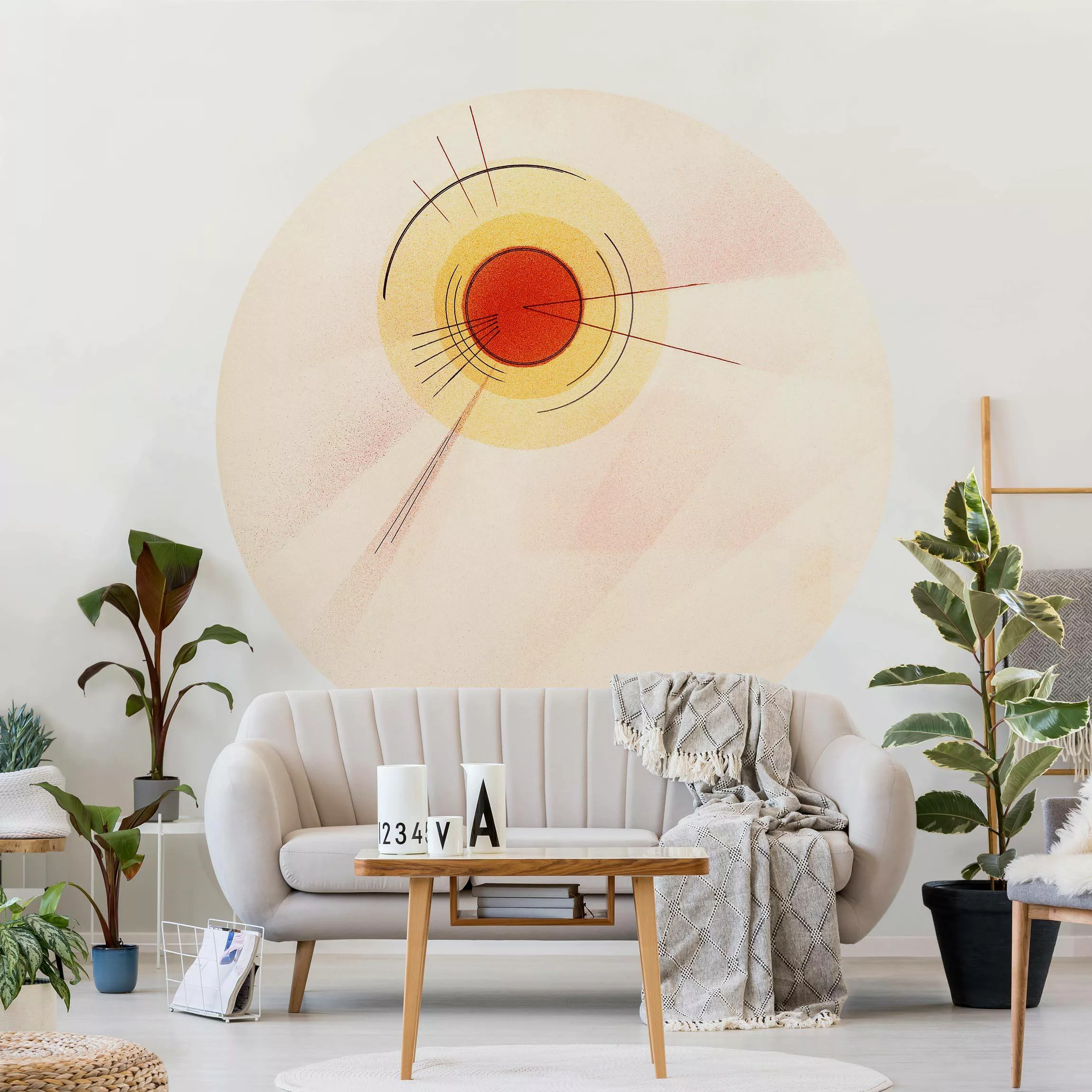 Runde Fototapete selbstklebend Wassily Kandinsky - Strahlen günstig online kaufen