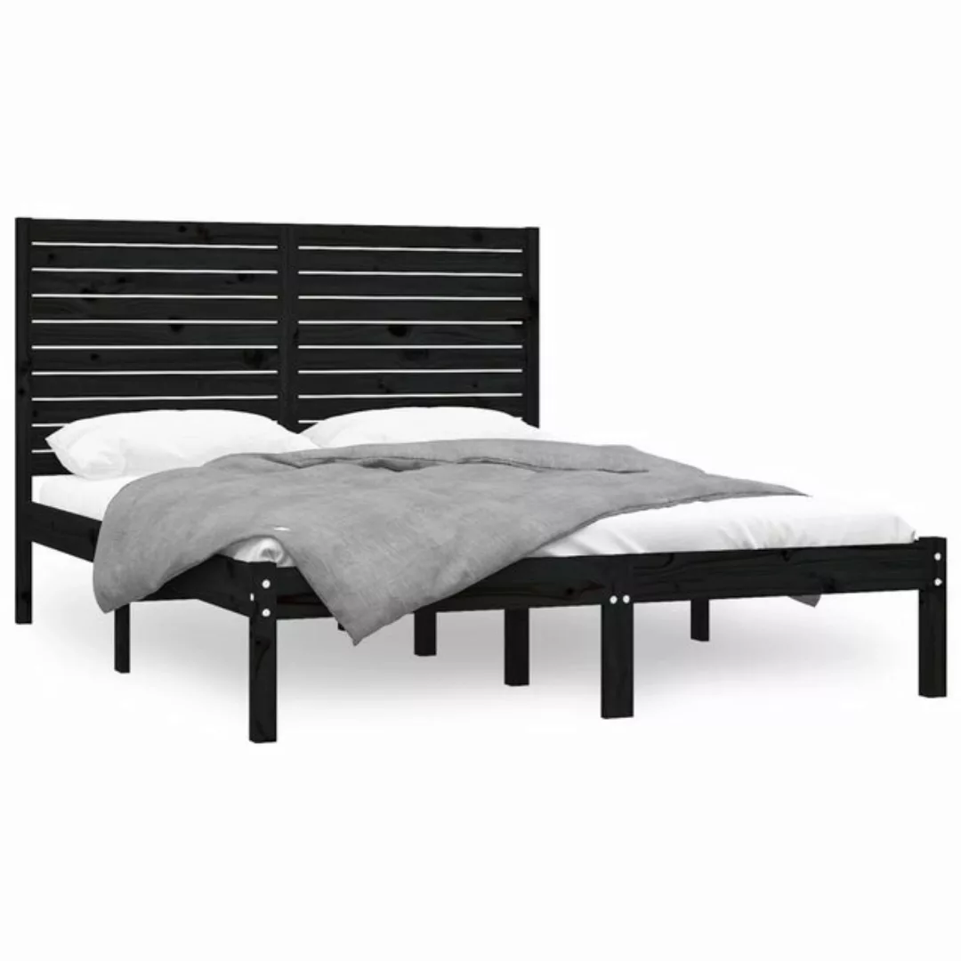 furnicato Bett Massivholzbett Schwarz 140x200 cm günstig online kaufen