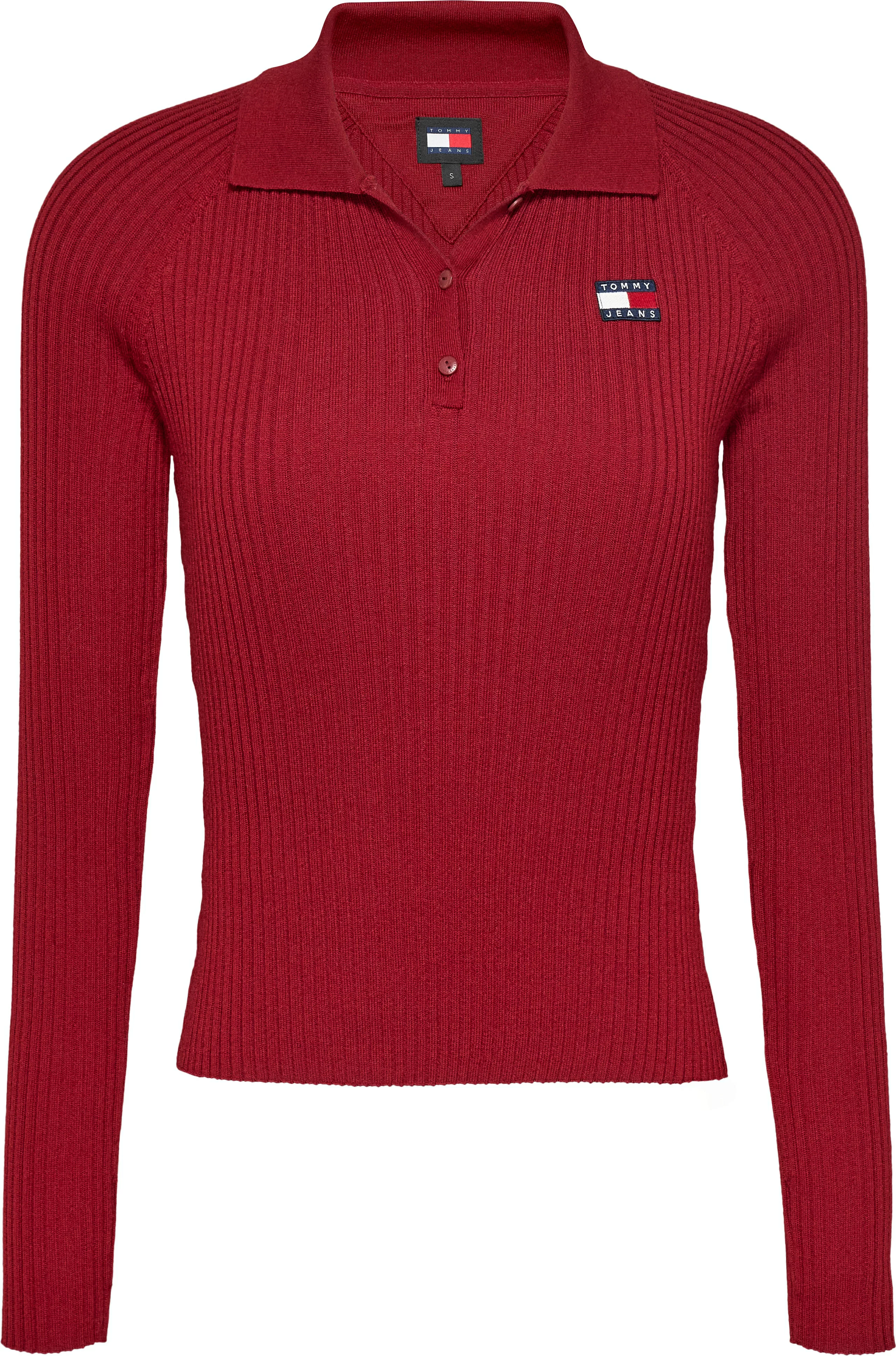 Tommy Jeans Strickpullover TJW COLLAR BADGE RIB SWEATER mit Logo-Badge, Rip günstig online kaufen