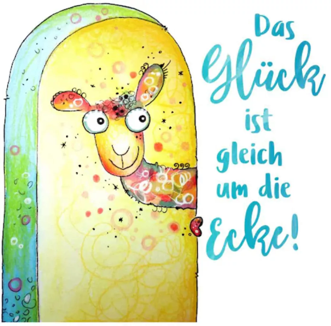 Wall-Art Wandtattoo »Glück ist gleich um die Ecke«, (1 St.), selbstklebend, günstig online kaufen