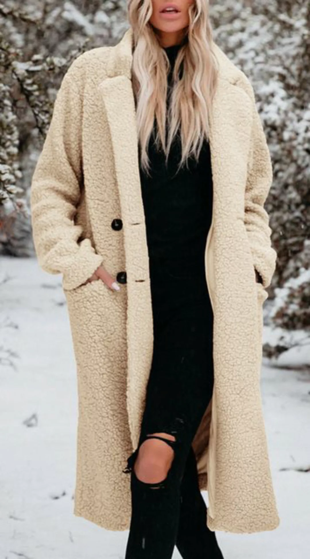 RUZU UG Strickjacke Damen pullover Übergrößen Mantel Winter Strickjacke Wei günstig online kaufen