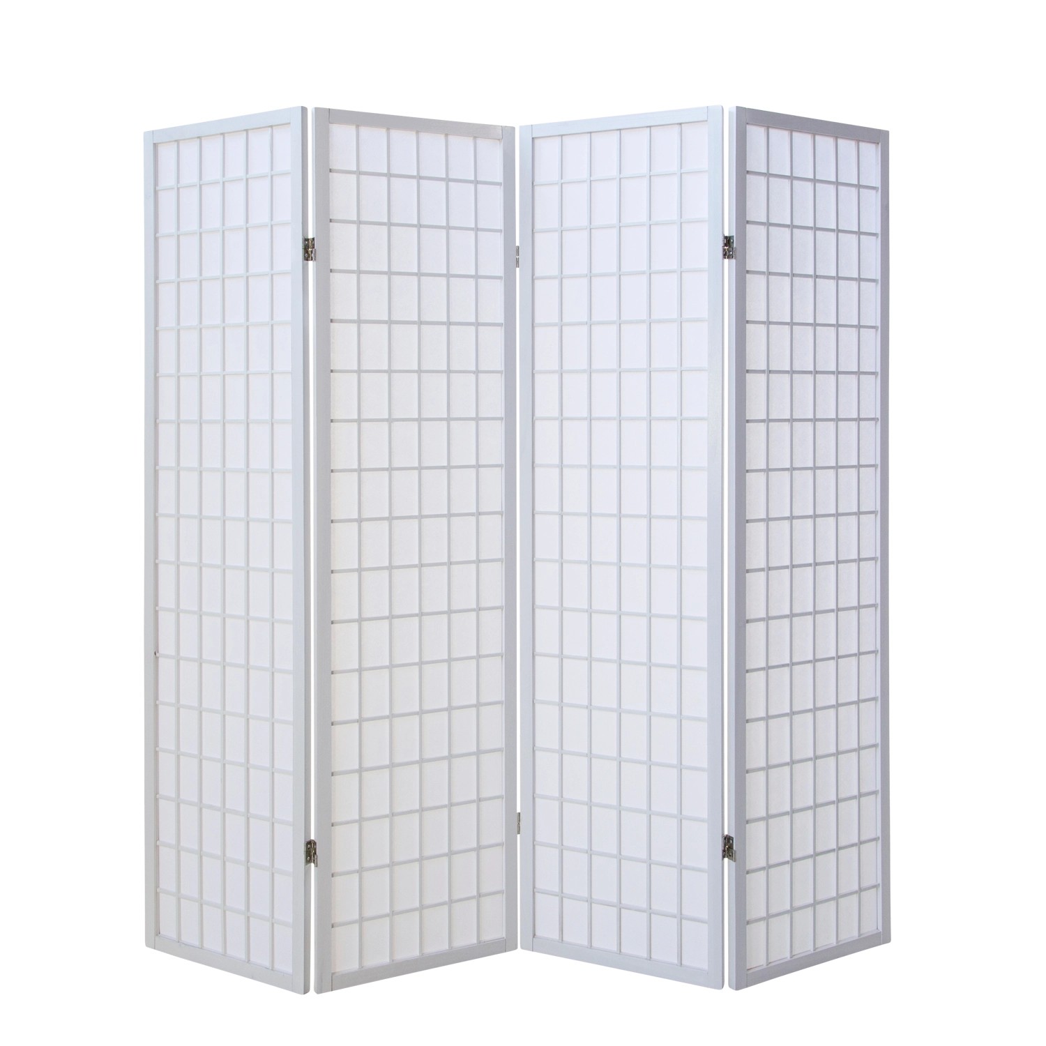 Homestyle4u 4-tlg. Paravent in Weiß 176x175 cm 261 günstig online kaufen