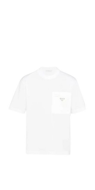 PRADA Print-Shirt Prada Re-Nylon T-Shirt Weiß günstig online kaufen