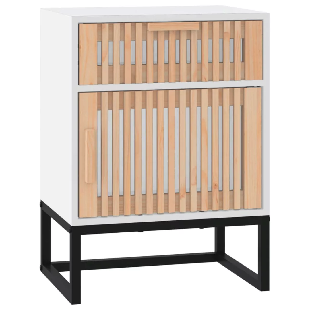 Vidaxl Nachttisch Weiß 40x30x55,5 Cm Holzwerkstoff & Eisen günstig online kaufen