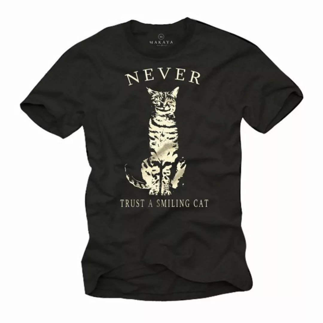 MAKAYA Print-Shirt Katzen Motiv Herren T-Shirt Spruch Katze Cat Lustig Männ günstig online kaufen