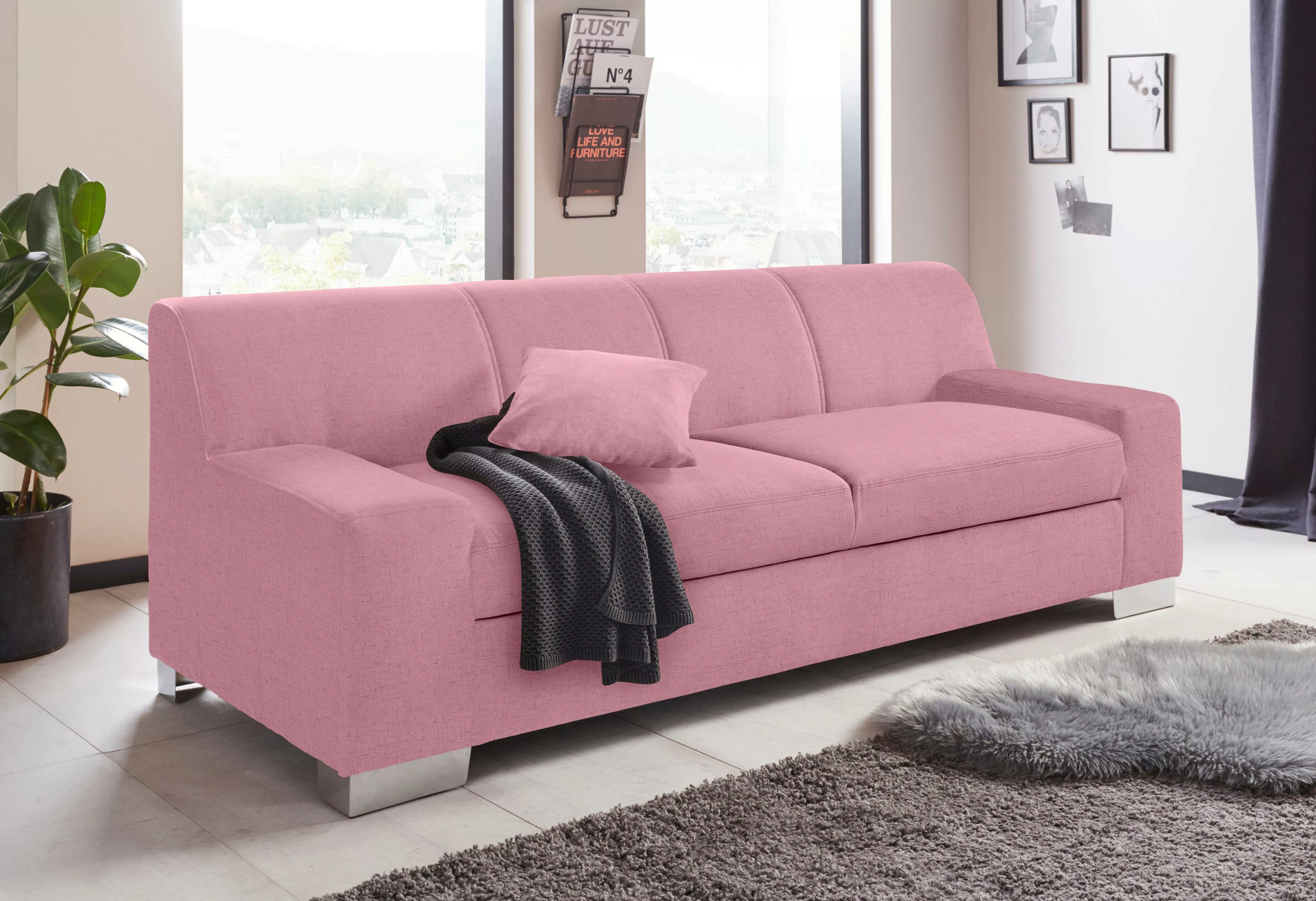 DOMO collection 2,5-Sitzer "Bero, elegant und zeitlos, kubisch, flache Arml günstig online kaufen