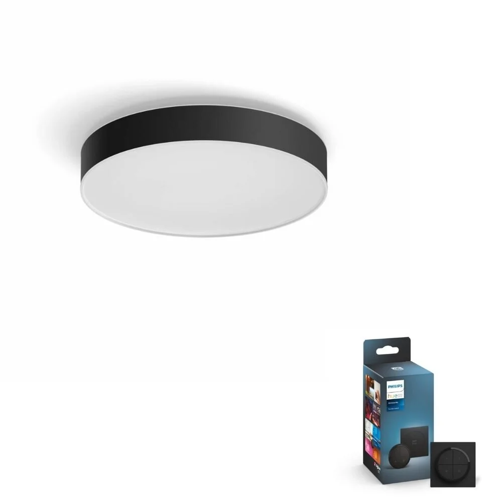 Philips Hue Bluetooth White Ambiance LED Deckenleuchte Enrave in Schwarz 33 günstig online kaufen