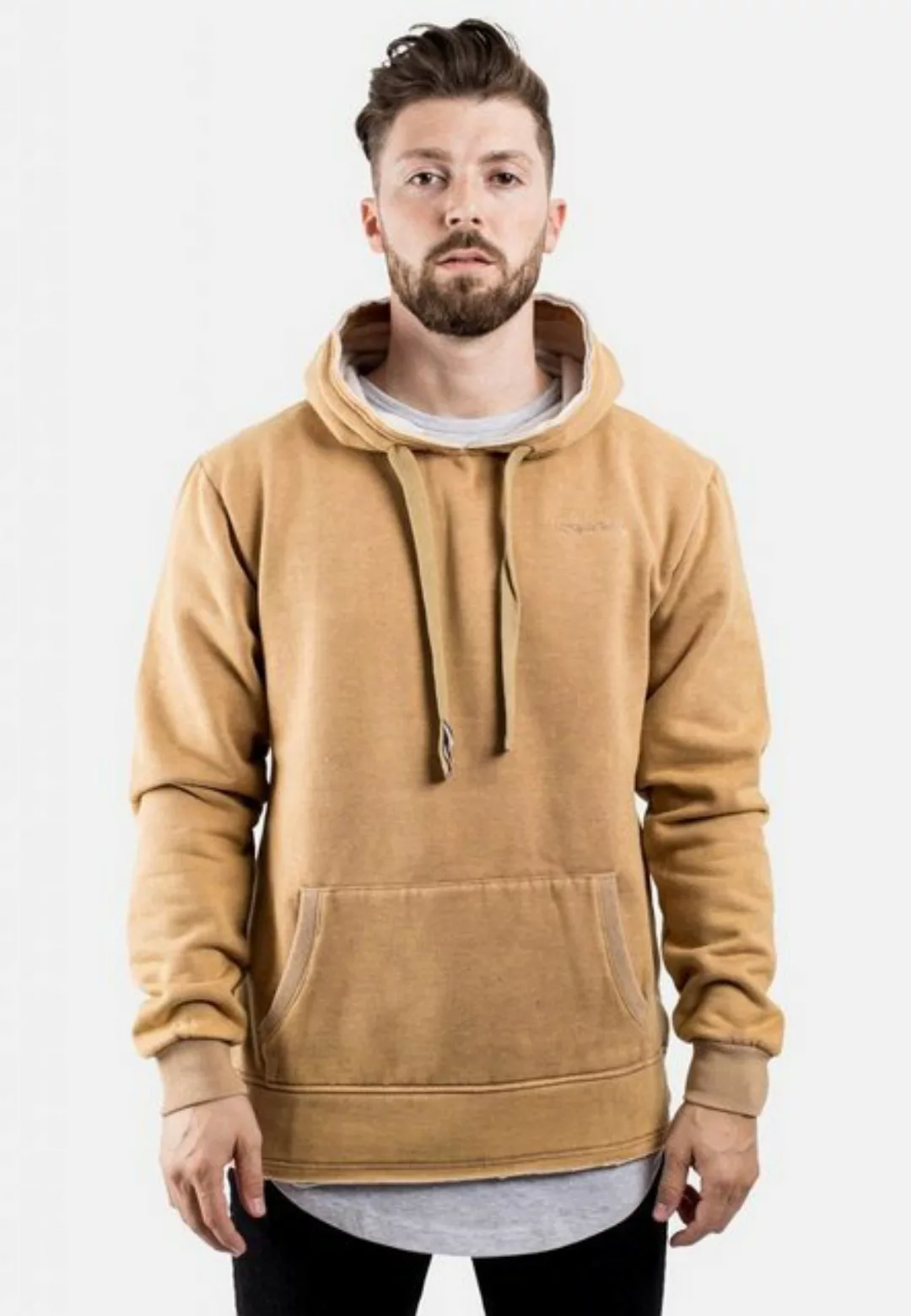 Blackskies Kapuzenpullover Acid Wash Hoodie Beige Medium günstig online kaufen