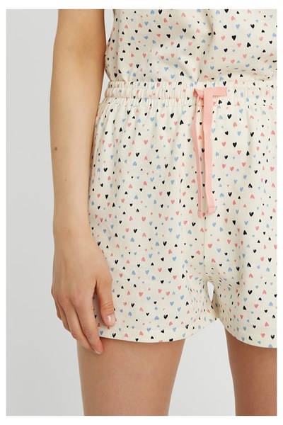 Heart Print Pyjama Shorts günstig online kaufen