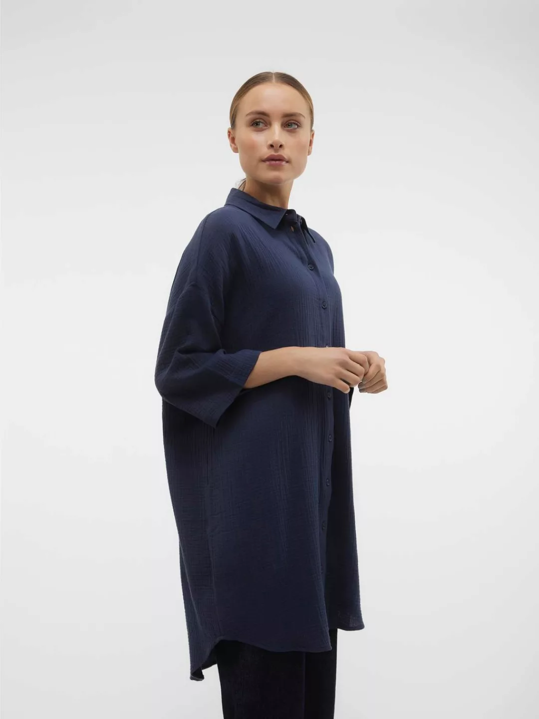 Vero Moda Hemdblusenkleid VMNATALI 3/4 LONG OVERSHIRT NOOS mit 3/4 Ärmel günstig online kaufen