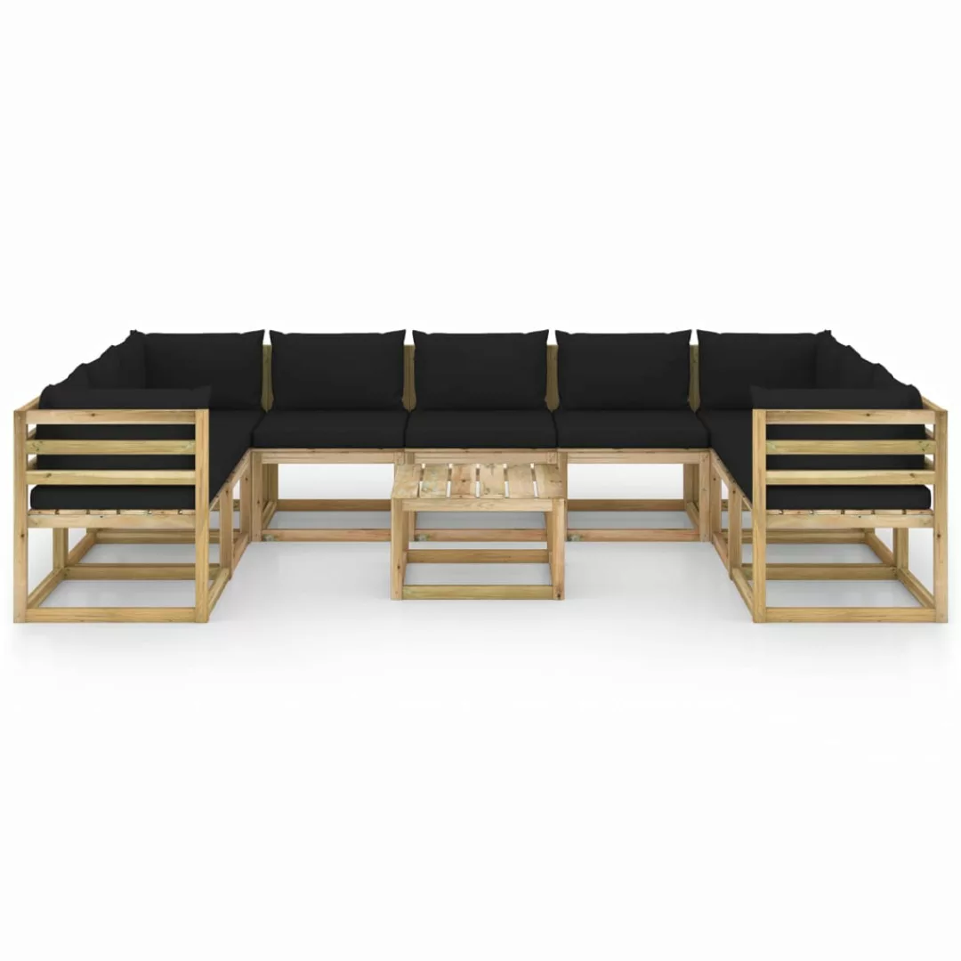 10-tlg. Garten-lounge-set Mit Kissen Imprägniertes Kiefernholz günstig online kaufen