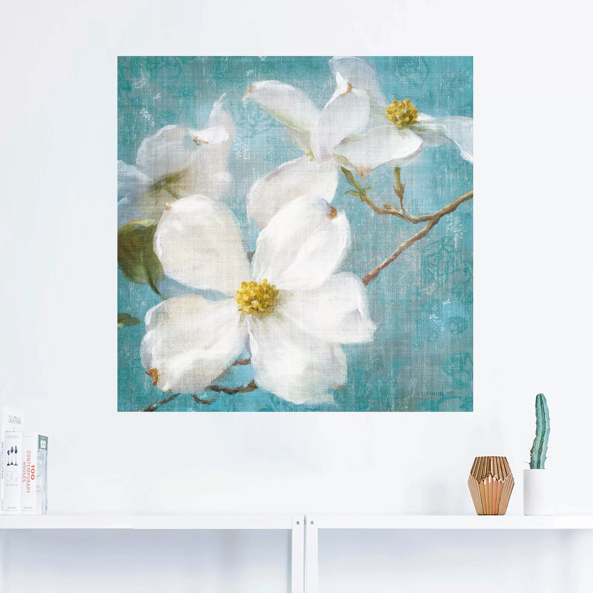 Artland Wandbild "Vintage Blüte I", Blumen, (1 St.), als Leinwandbild, Post günstig online kaufen