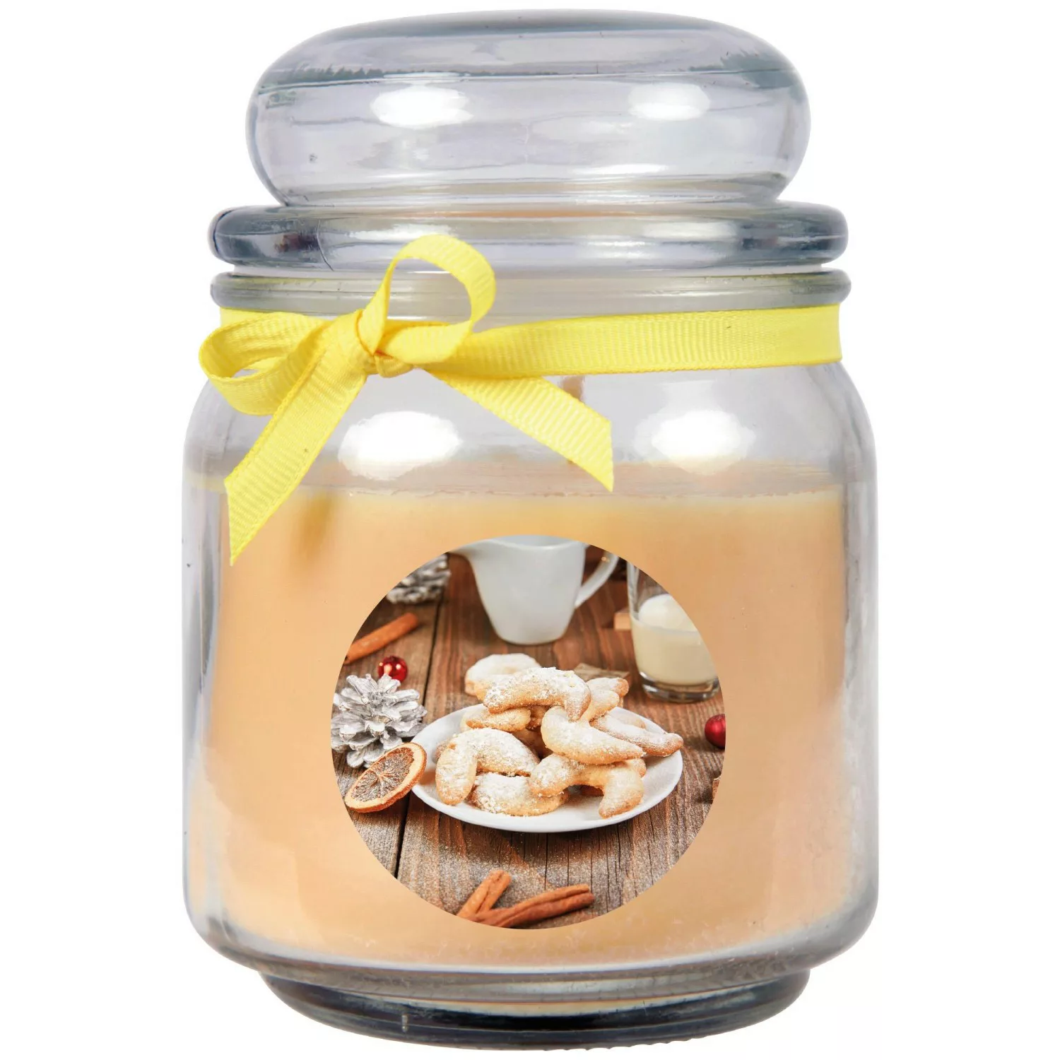 HS Candle Duftkerze & Glas Weihnachten Creme Bonbon 70h günstig online kaufen