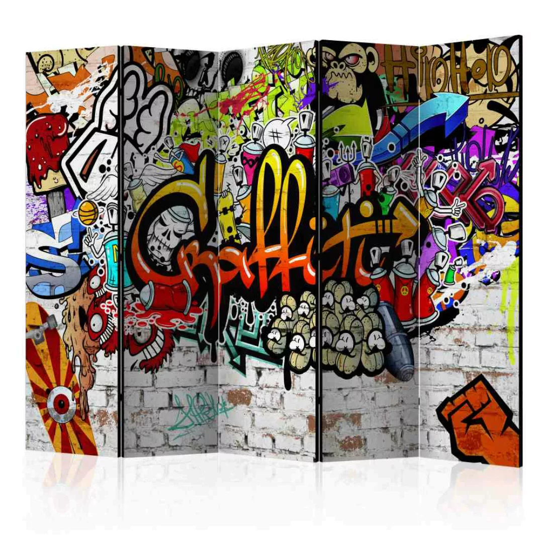 Knalliger Paravent Graffiti Motiv Bunt günstig online kaufen