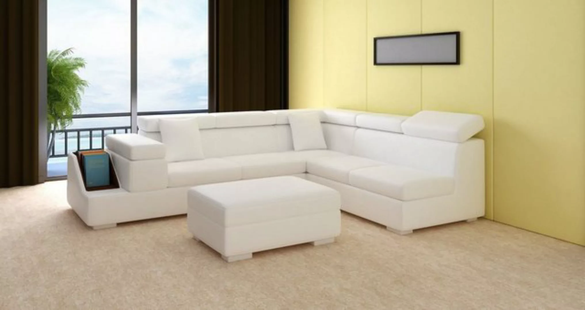 JVmoebel Ecksofa Ecksofa L Form Sofa Couch Polster Sofas Wohnlandschaft Led günstig online kaufen