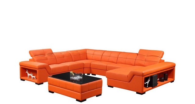 JVmoebel Ecksofa XXL Designer Wohnlandschaft Ecksofa Sofa Couch U-Form Tisc günstig online kaufen