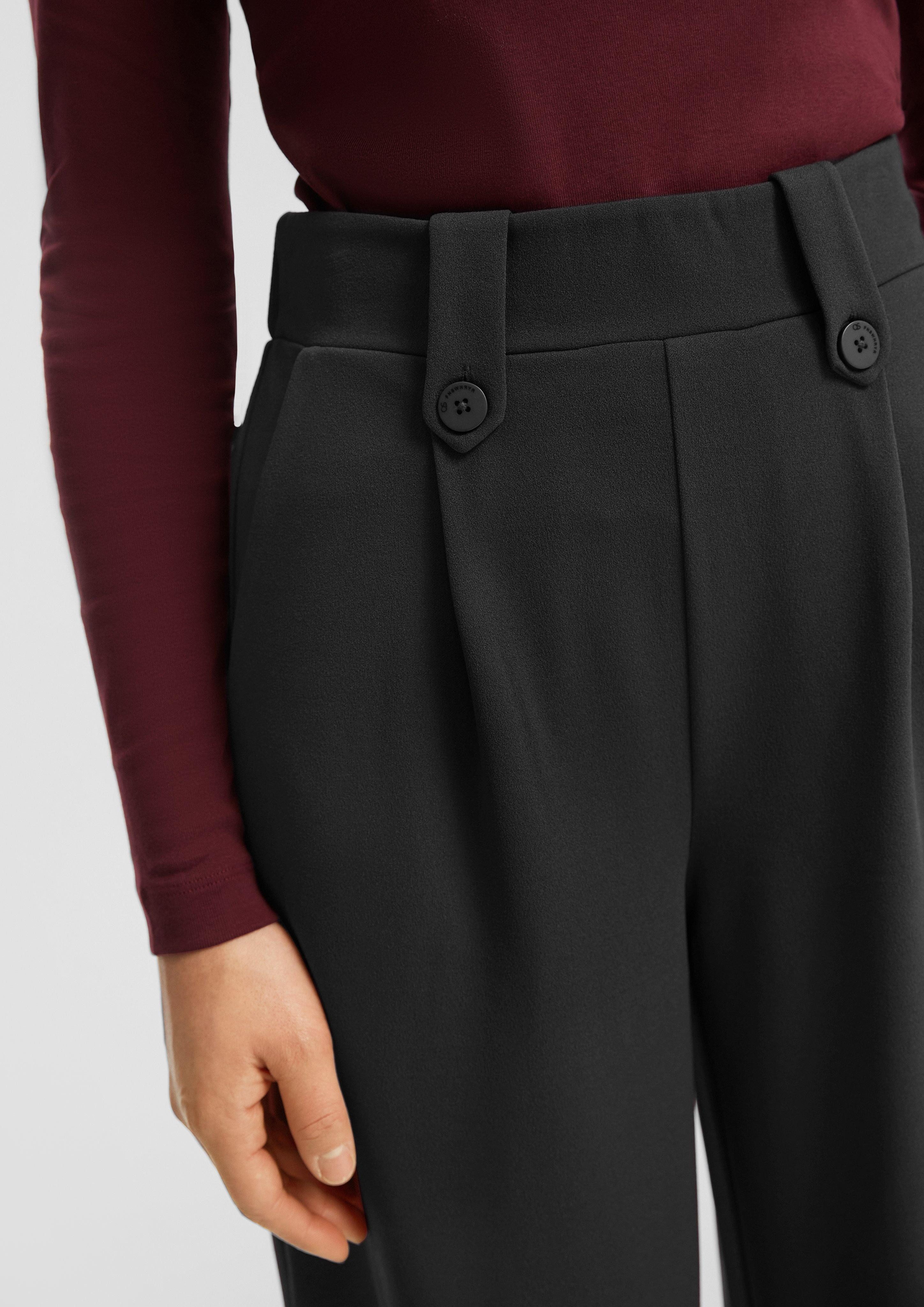 QS Stoffhose Wide-Leg Hose aus Interlockjersey günstig online kaufen