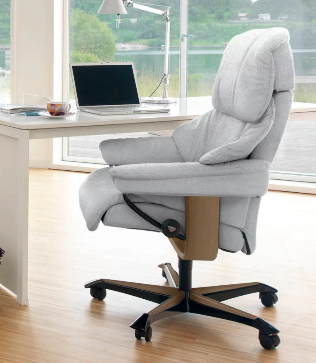 Stressless Relaxsessel "Reno", mit Home Office Base, Größe M, Gestell Eiche günstig online kaufen