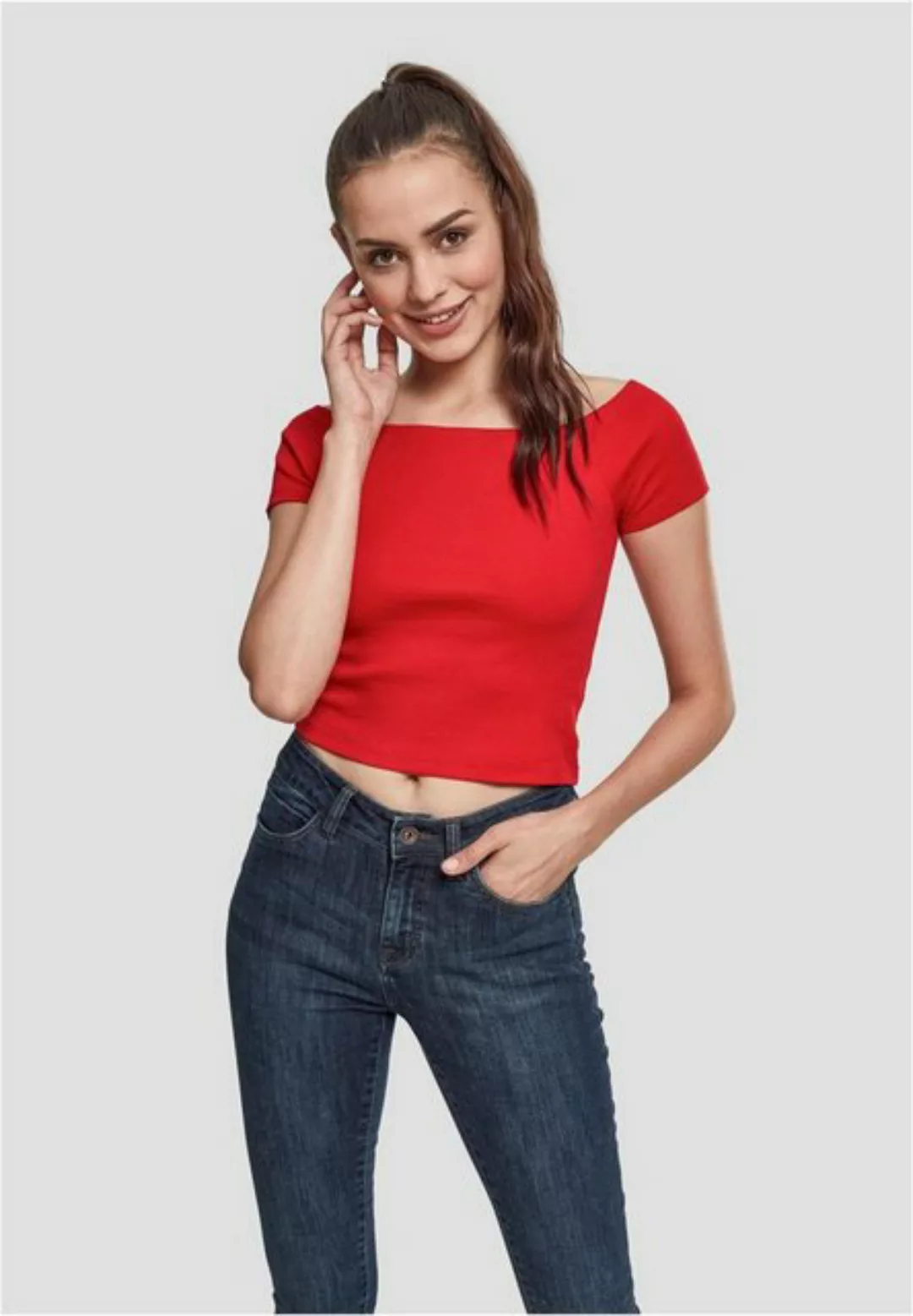 URBAN CLASSICS Kurzarmshirt "Urban Classics Damen Ladies Extended Shoulder günstig online kaufen