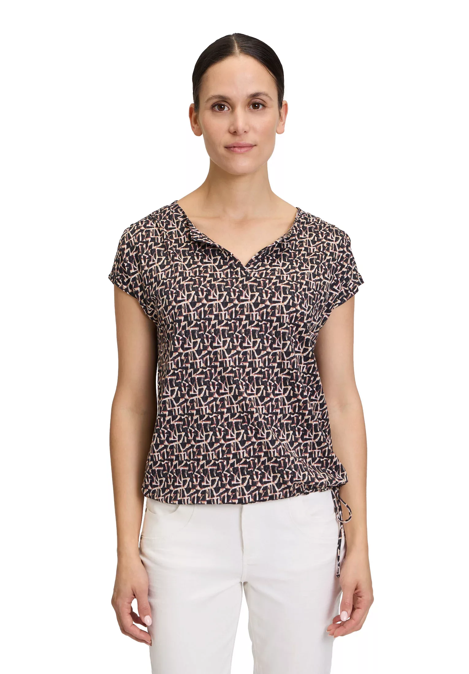 Betty&Co Kurzarmshirt "Betty & Co Casual-Shirt mit Tunnelzug", Druck günstig online kaufen