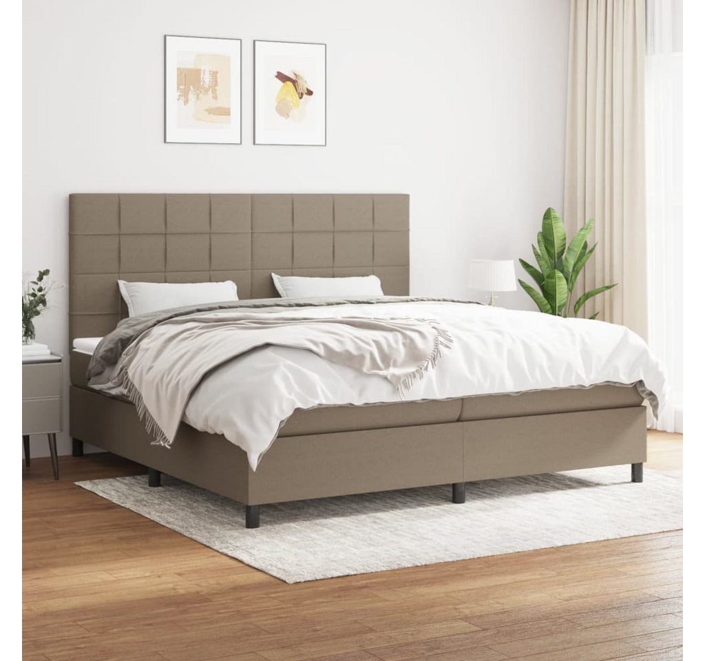 vidaXL Boxspringbett Boxspringbett mit Matratze Taupe 200x200 cm Stoff Bett günstig online kaufen