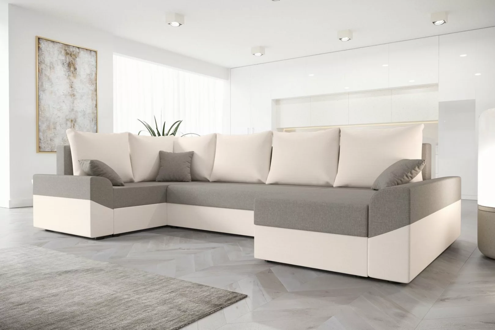 ALTDECOR Wohnlandschaft DENVI-LONG, Couch mit Schlaffunktion, Wohnzimmer - günstig online kaufen