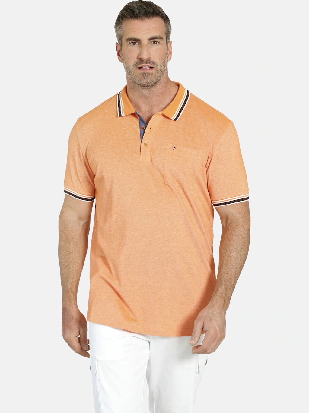 Charles Colby Poloshirt EARL LANDON aus Two-Tone Pikee günstig online kaufen