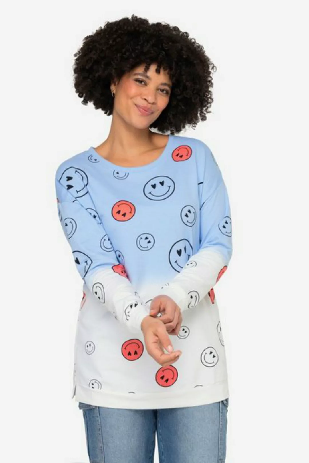 Angel of Style Sweatshirt Sweatshirt oversized Farbverlauf Smiley Langarm günstig online kaufen